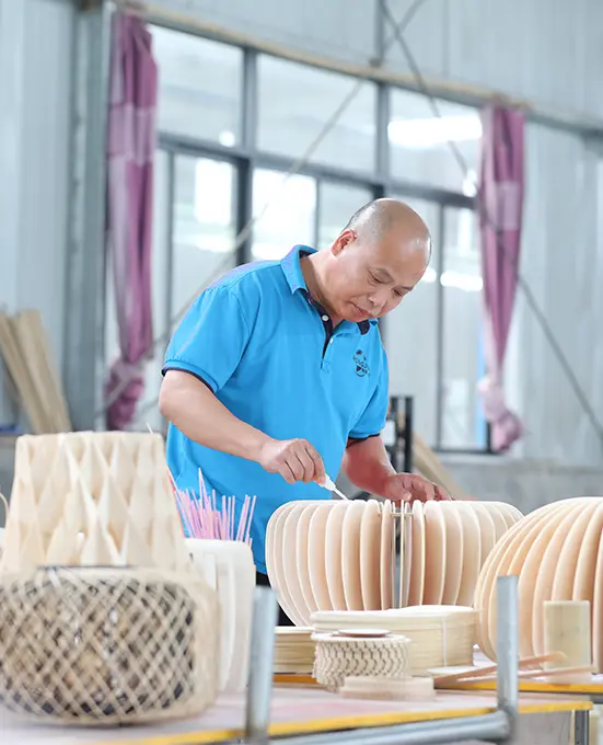 Bamboo products factory worker
