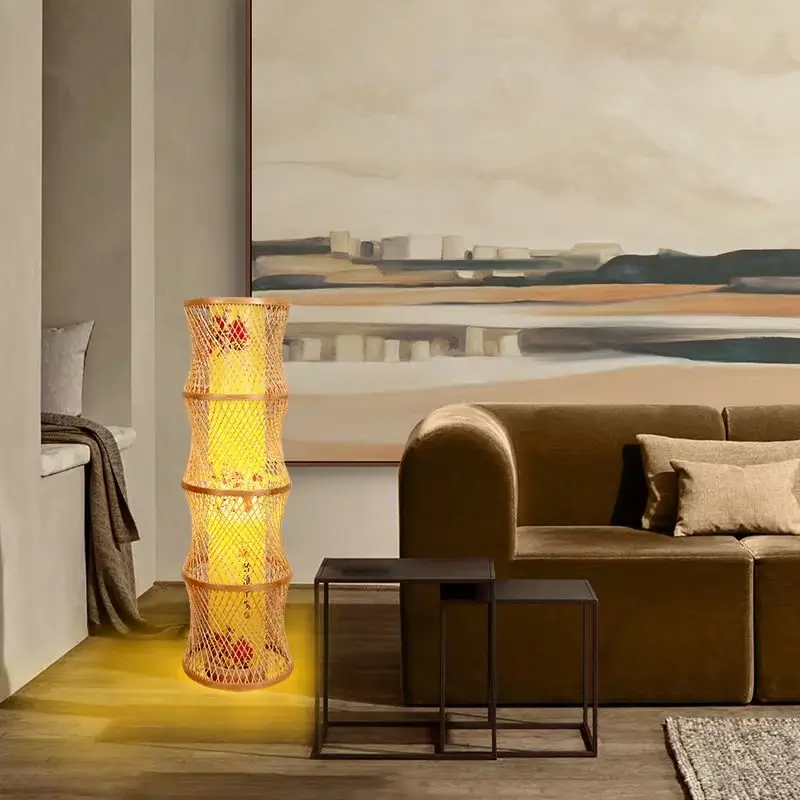Bamboo Column Floor Lamp