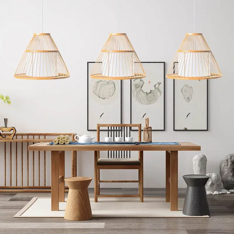 Bamboo Lampshade Pendant Light
