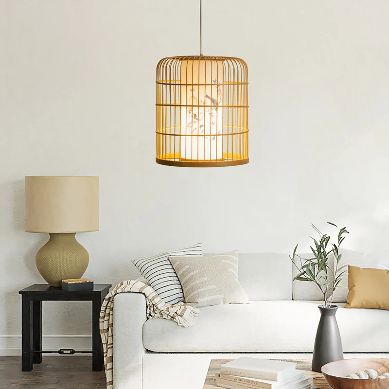Bamboo Cylinder Pendant Light (1)