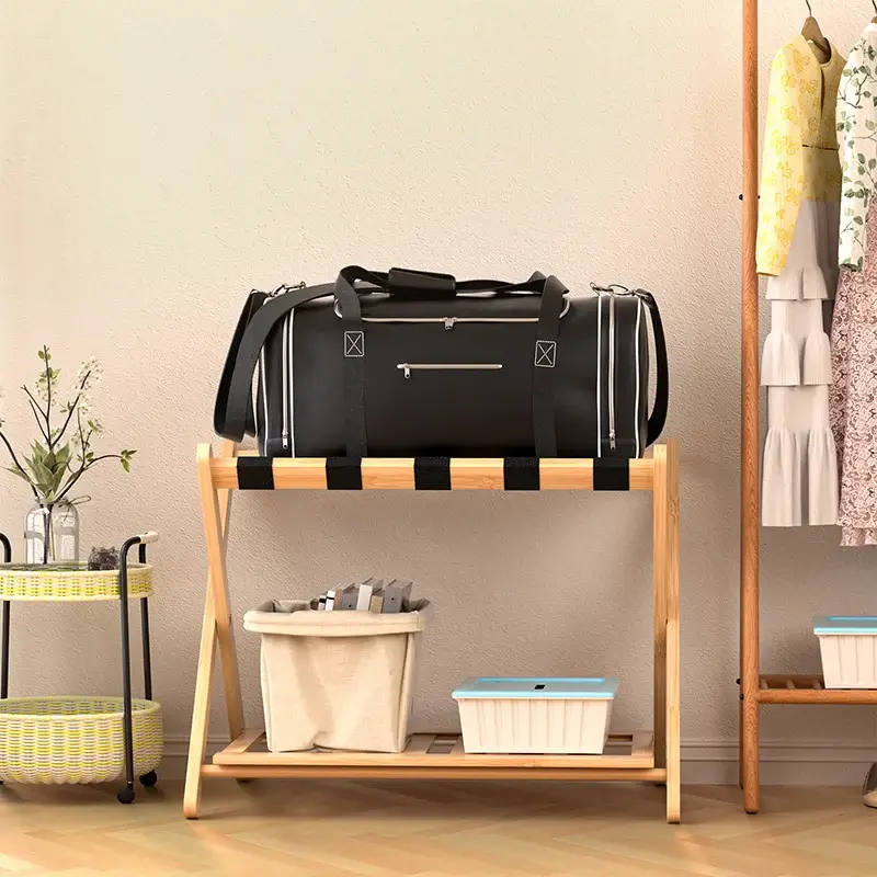 Bamboo Luggage Rack