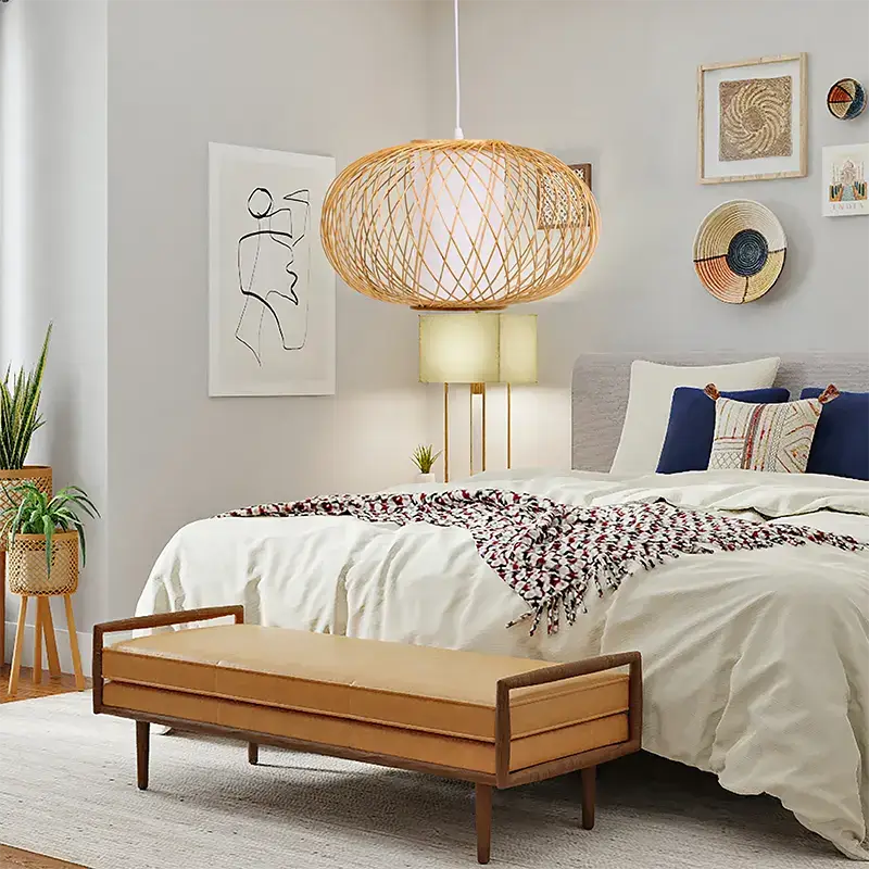 Bamboo Oval Pendant Light
