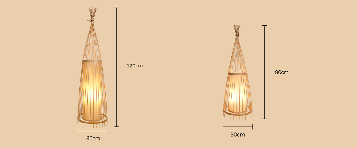 Braided Bamboo Floor Lamp Size