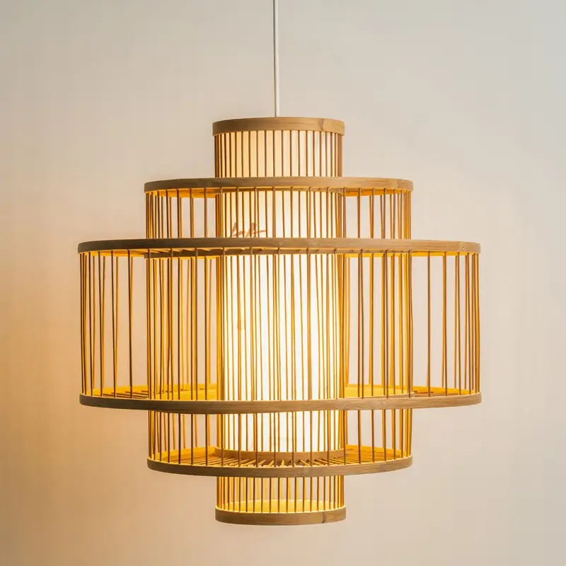 Modern Bamboo Chandelier