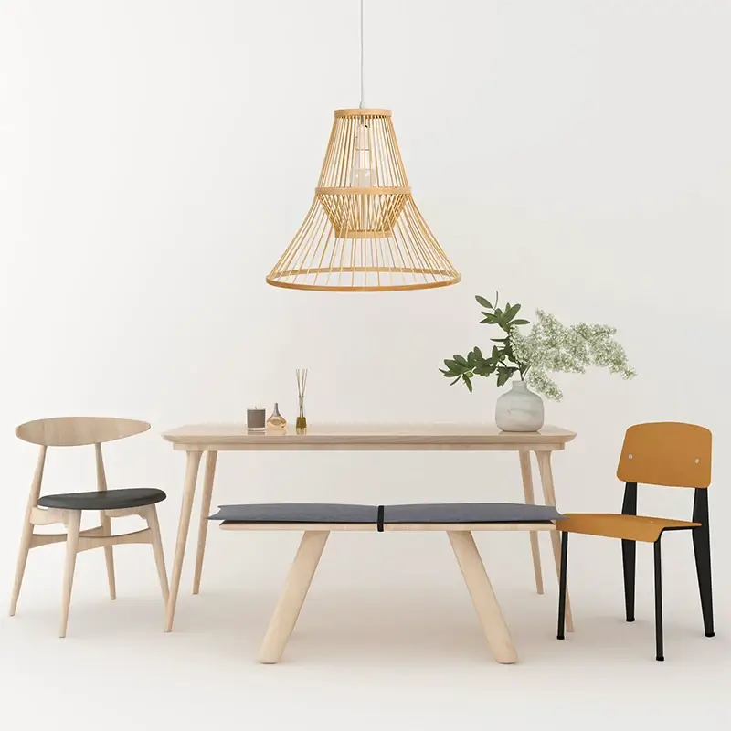 Pyramid Bamboo Ceiling Lamp (2)