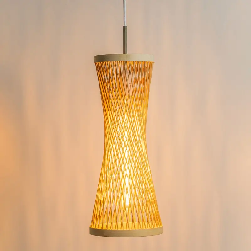 Woven Bamboo Pendant Light (3)