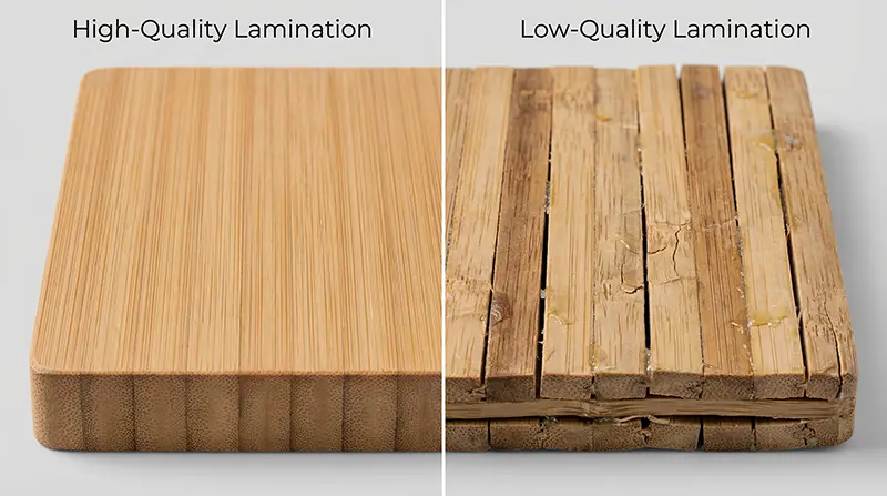 Bamboo Lamination Quality Comparison 拷贝
