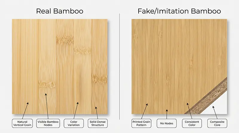 Real vs Fake Bamboo Comparison Infographic Optimized 拷贝