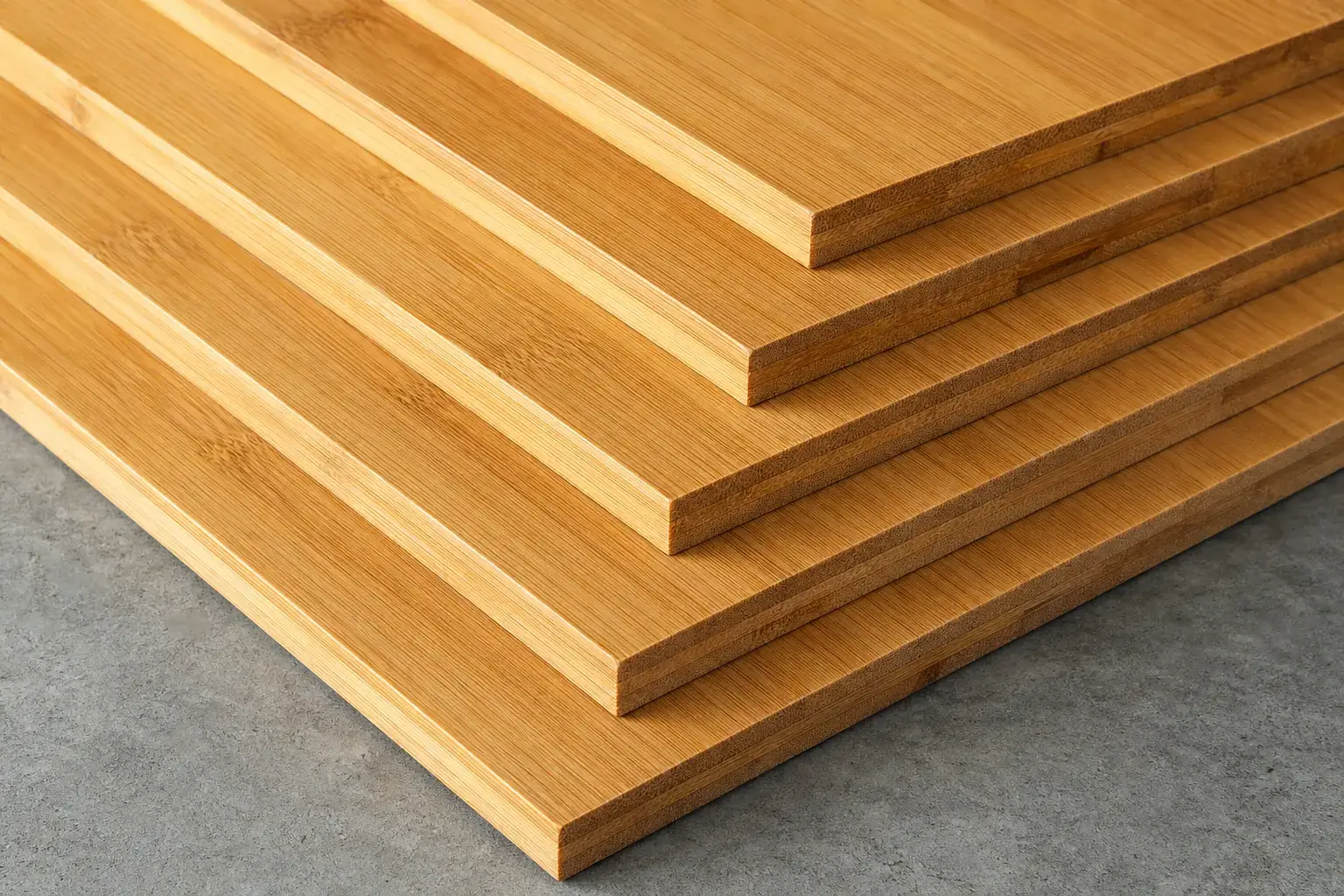 Rongjia finished bamboo panels — natural Moso bamboo boards smooth surface close-up